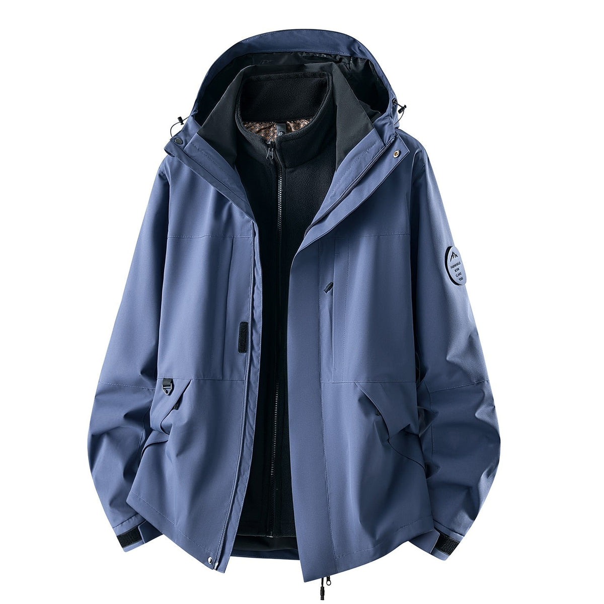 Women's 3-in-1 Waterproof Outdoor Jacket with Detachable Fleece Inner Layer and Pockets