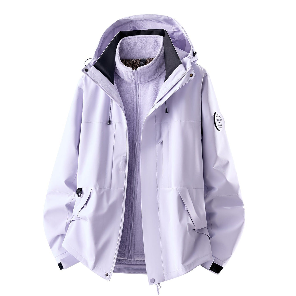 Women's 3-in-1 Waterproof Outdoor Jacket with Detachable Fleece Inner Layer and Pockets