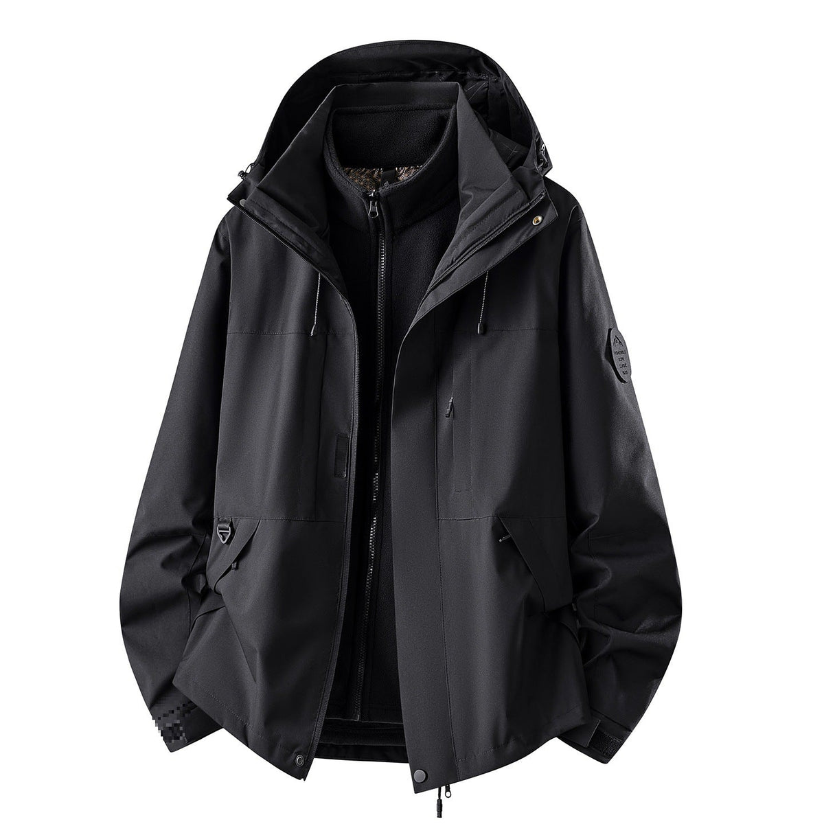 Women's 3-in-1 Waterproof Outdoor Jacket with Detachable Fleece Inner Layer and Pockets