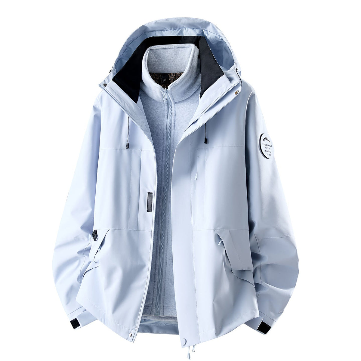 Women's 3-in-1 Waterproof Outdoor Jacket with Detachable Fleece Inner Layer and Pockets