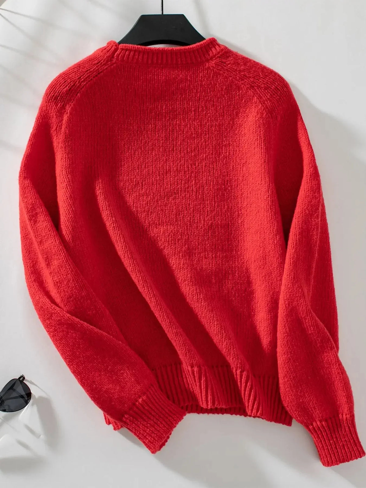 Women's Acrylic Crew Neck Christmas Tree Pattern Sweater – Regular Fit for Cold Days