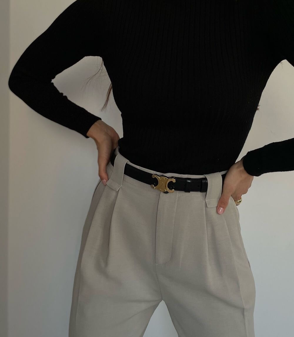 Women's Belt - Gold Buckle - Chic Style