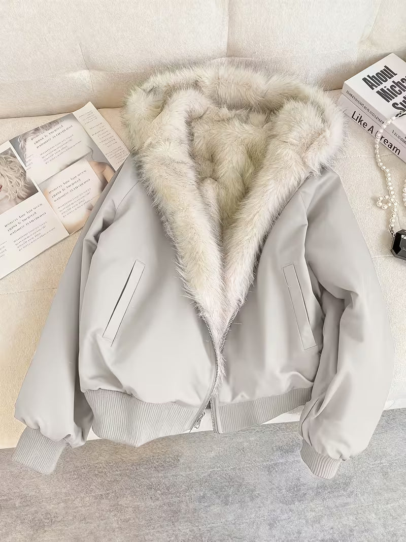 Women's Bomber Jacket with Faux Fur – Chic and Warm for Every Season