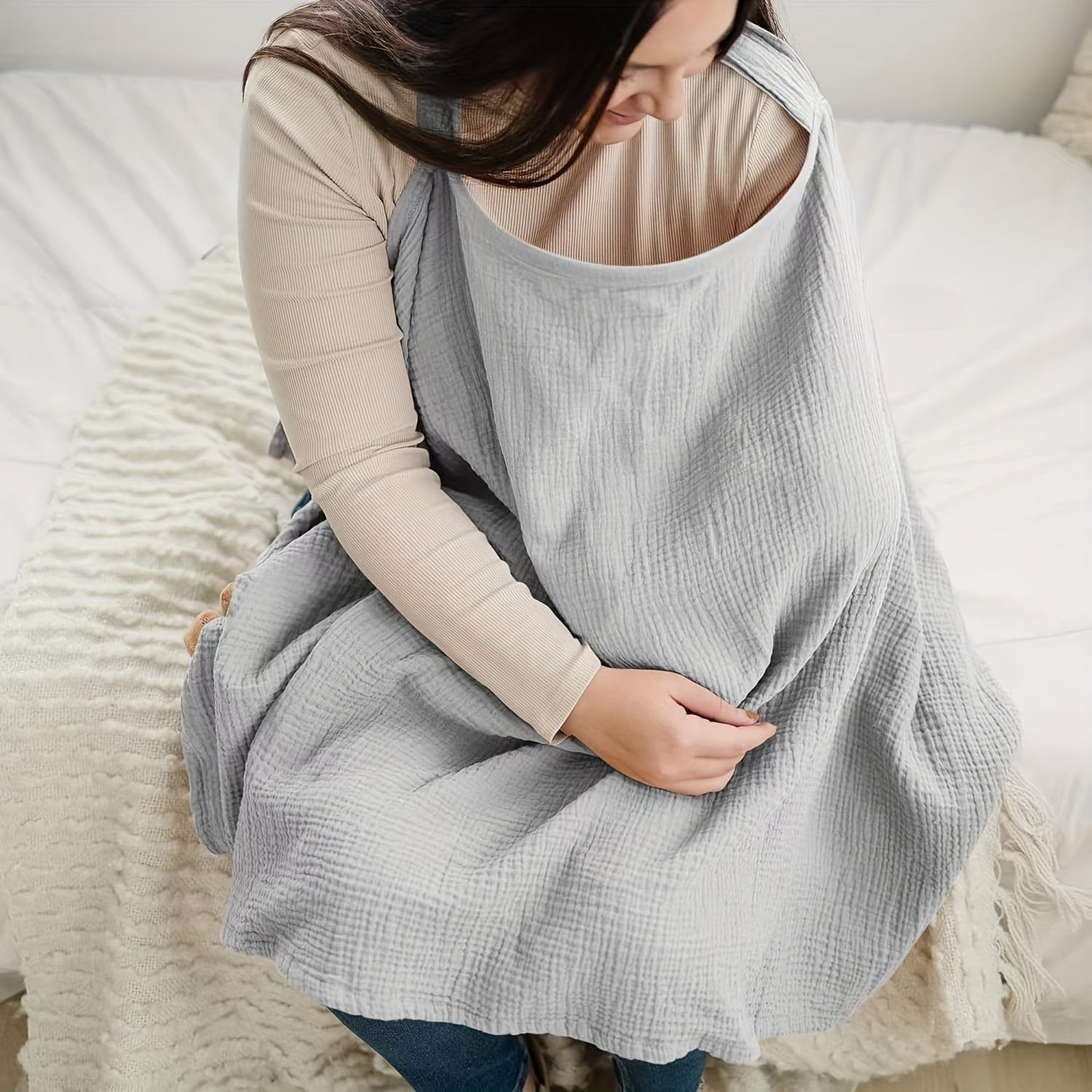 Women's Breathable Cotton Nursing Scarf for Discreet Feeding