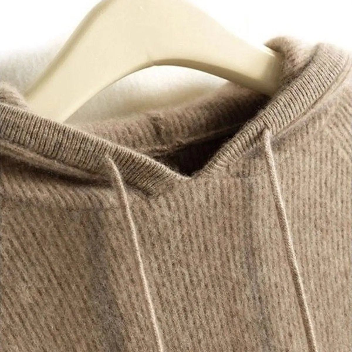Women's Cashmere-Mink Blend Knit Jumper with Drawstring Hood