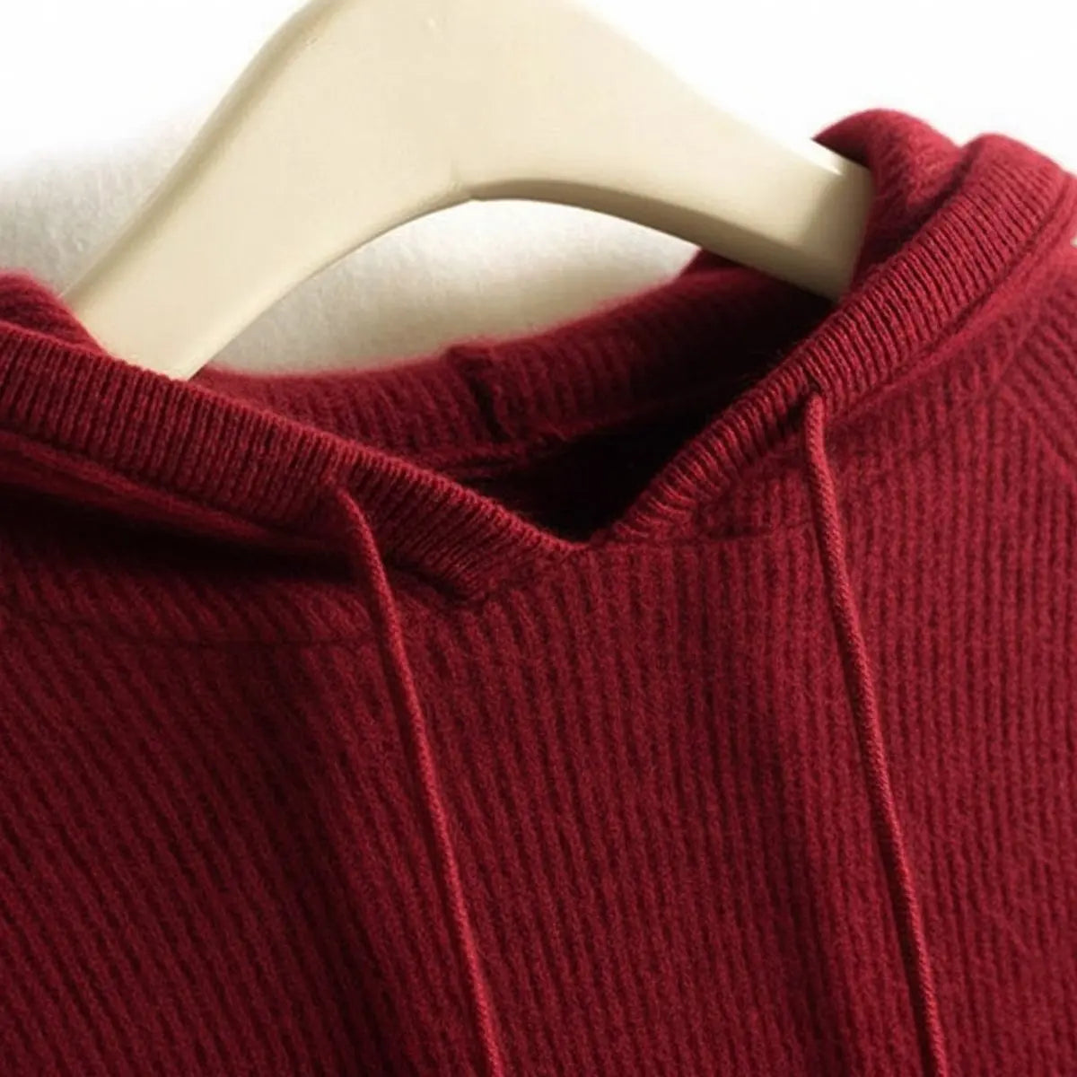 Women's Cashmere-Mink Blend Knit Jumper with Drawstring Hood