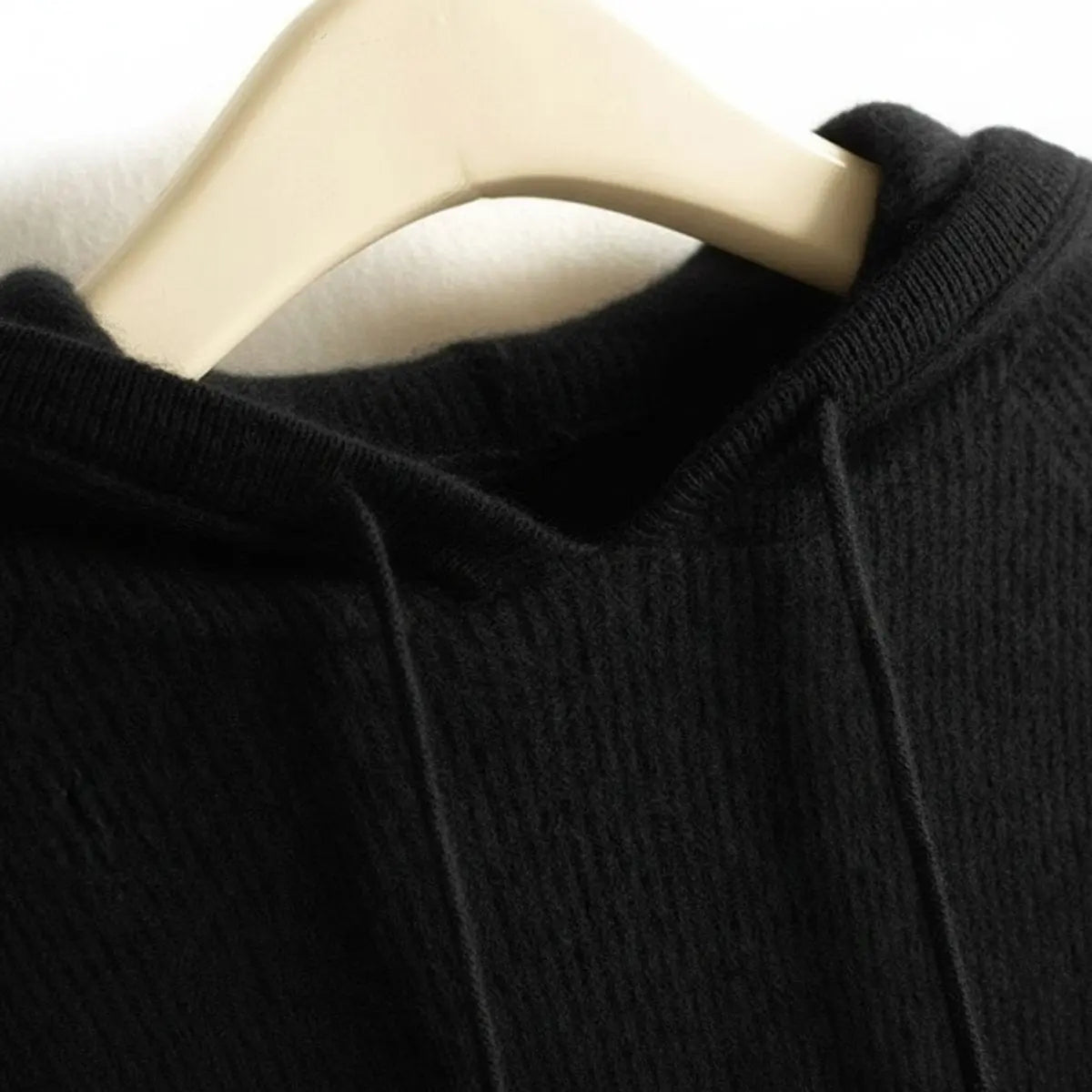 Women's Cashmere-Mink Blend Knit Jumper with Drawstring Hood