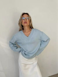 Women's Casual Breathable V-Neck Sweater