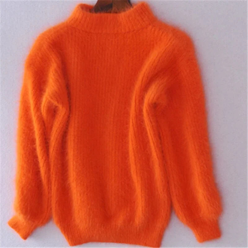 Women's Comfortable and Elegant Loose-Knit Wool Sweater with a Modern Style