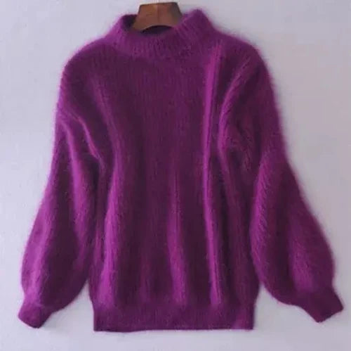 Women's Comfortable and Elegant Loose-Knit Wool Sweater with a Modern Style