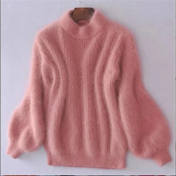 Women's Comfortable and Elegant Loose-Knit Wool Sweater with a Modern Style