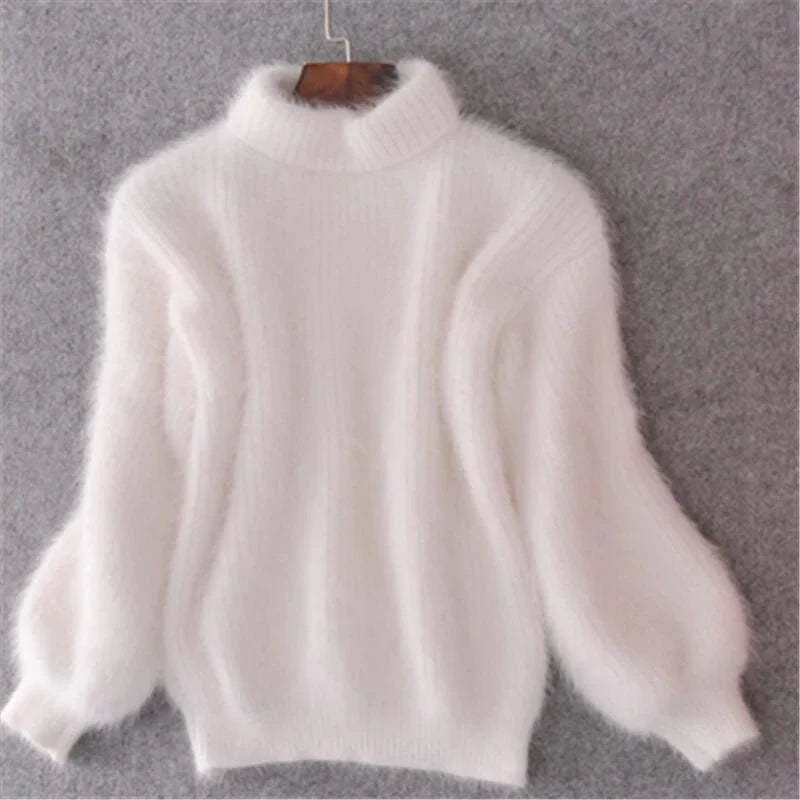 Women's Comfortable and Elegant Loose-Knit Wool Sweater with a Modern Style