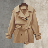 Women's double-breasted trench coat with belt