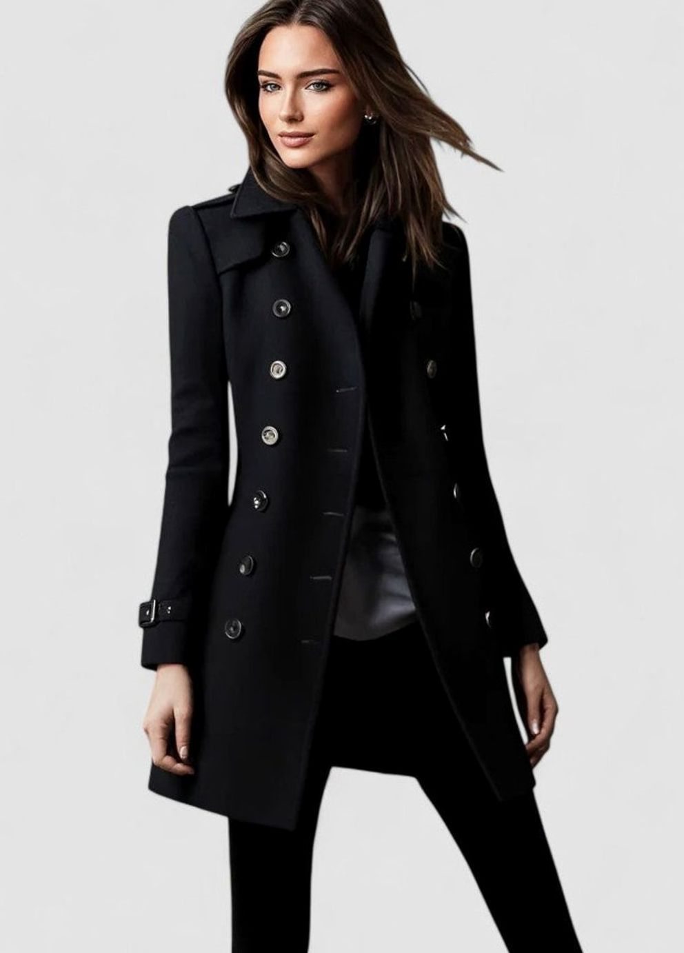 Women's Elegant Double-Breasted Winter Coat