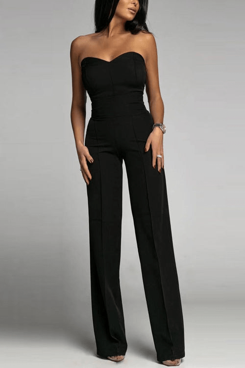 Women's Elegant Strapless Jumpsuit Set