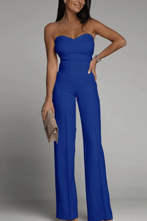 Women's Elegant Strapless Jumpsuit Set