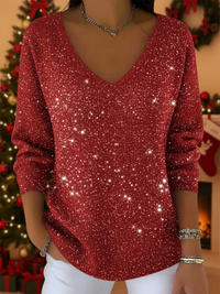 Women's Festive V-Neck Sweater