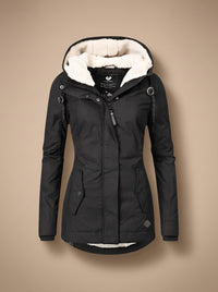 Women's Fleece-Lined Waterproof Hooded Zip-Up Jacket