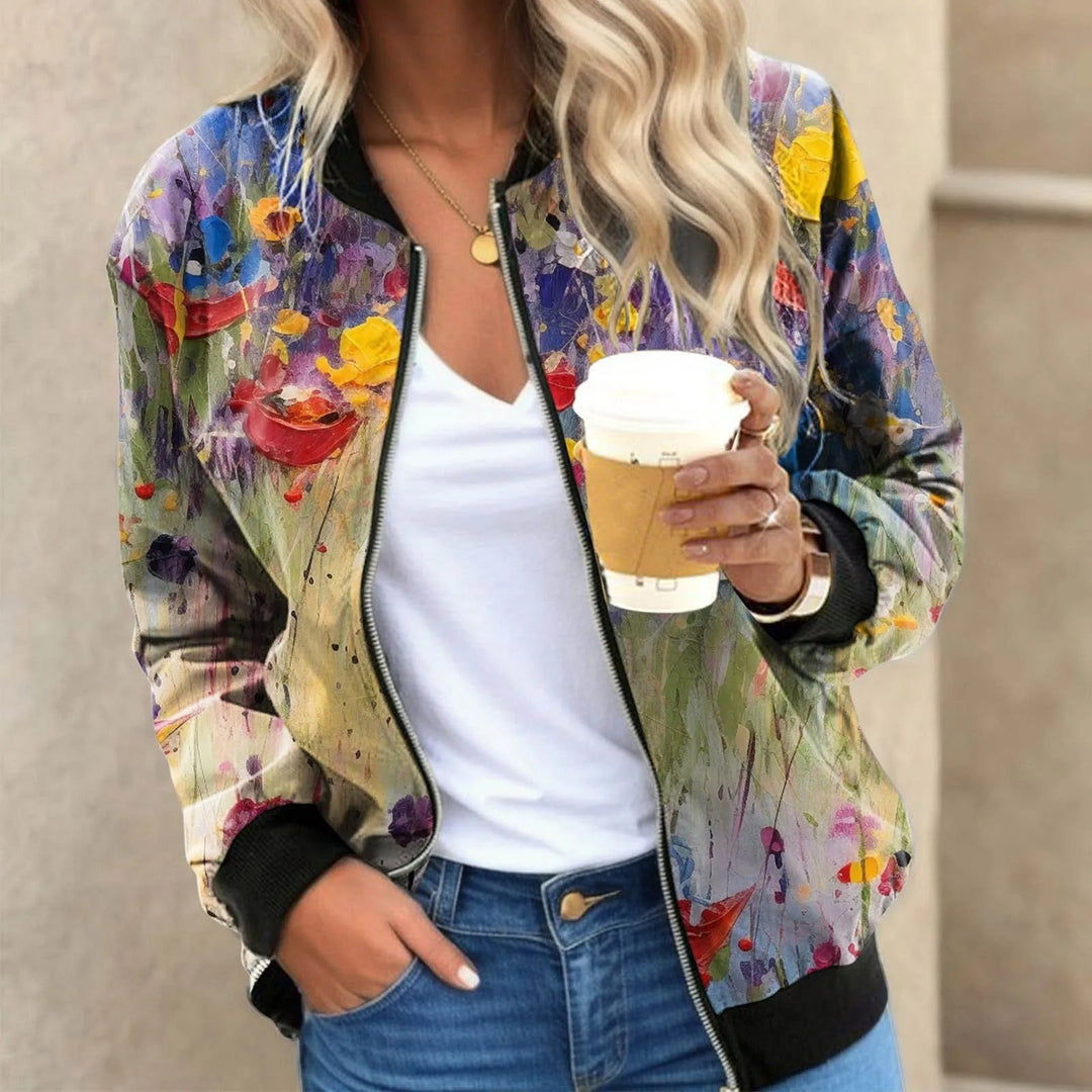 Women's Floral Print Bomber Jacket