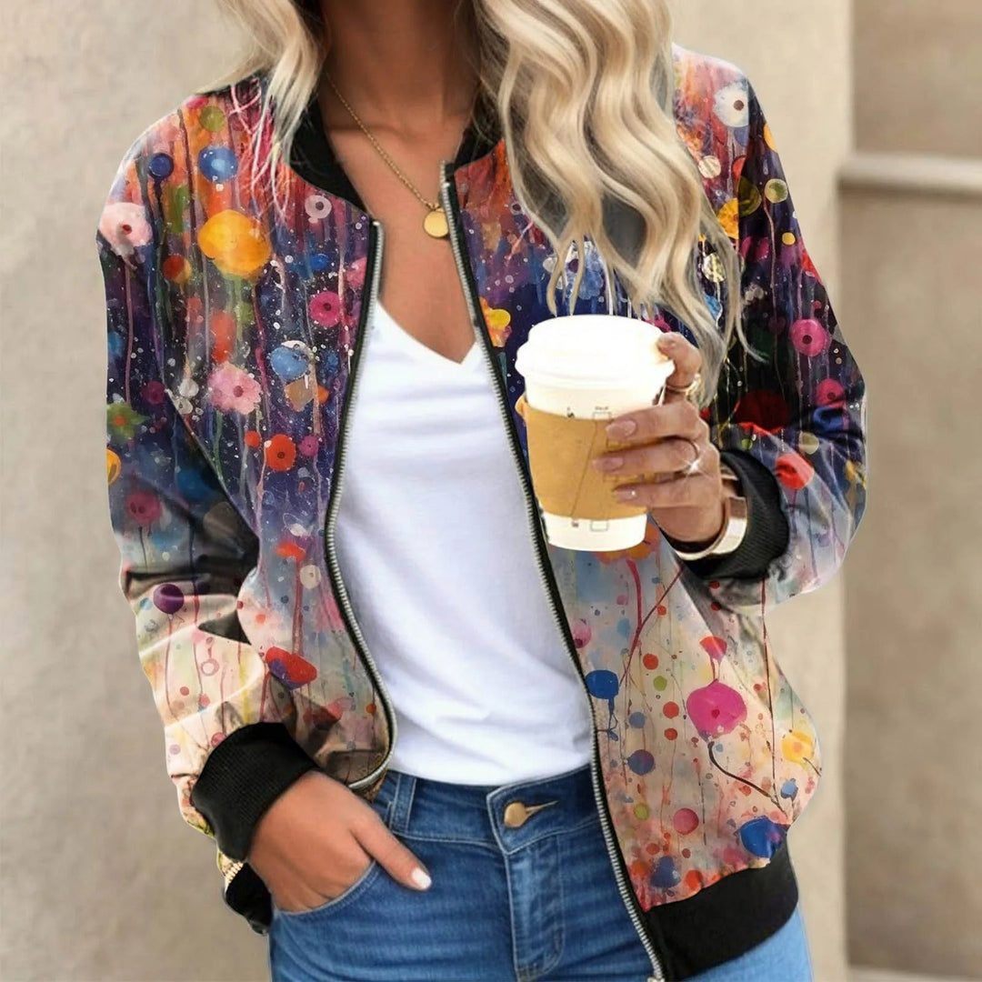Women's Floral Print Bomber Jacket
