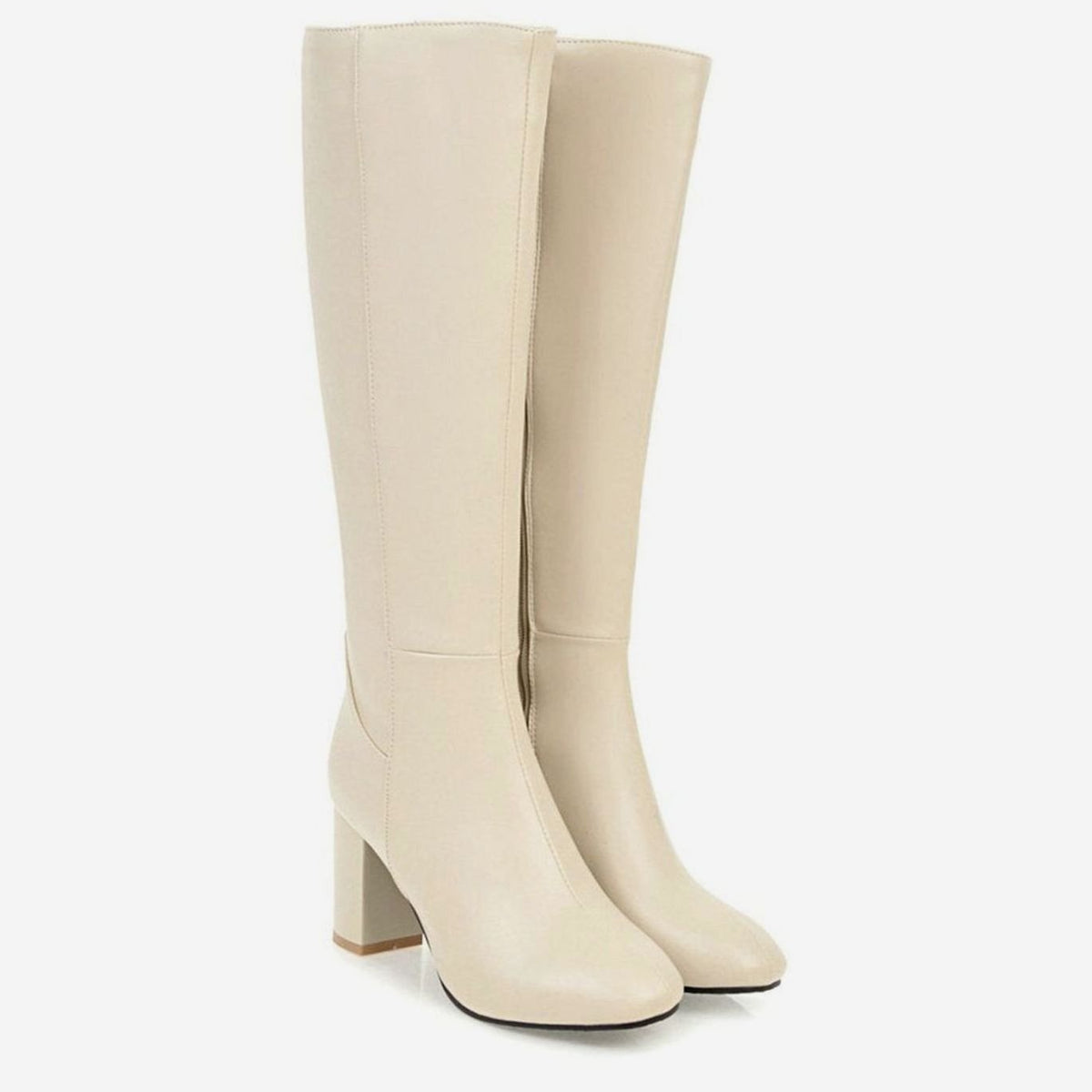 Women's High Block Heel Side-Zip Knee-High Riding Boots