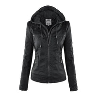 Women's Hooded Biker Jacket
