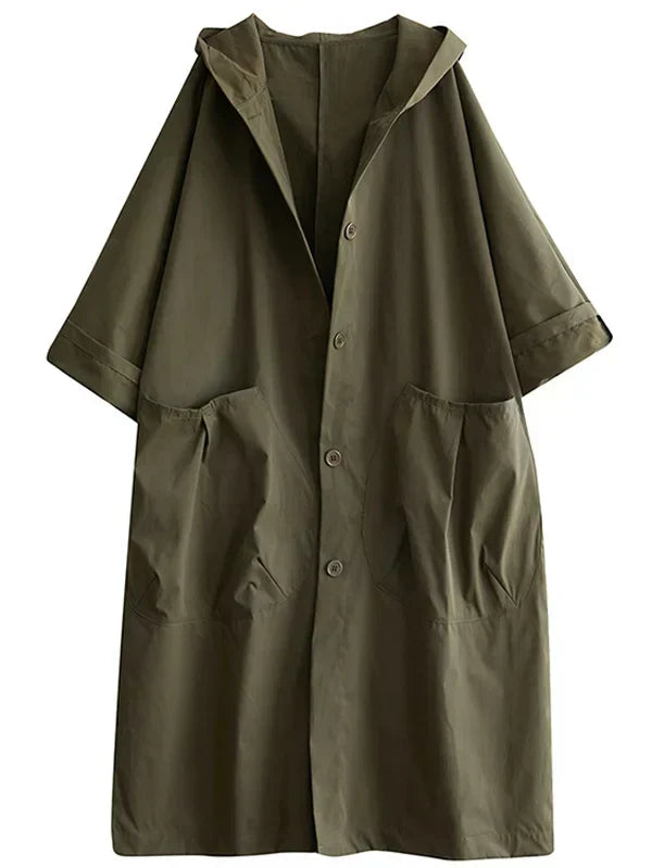 Women's Hooded Trench Coat – Long Water-Repellent Coat
