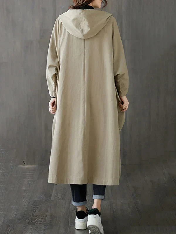 Women's Hooded Trench Coat – Long Water-Repellent Coat