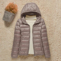 Women's Lightweight Hooded Quilted Packable Down Puffer Jacket
