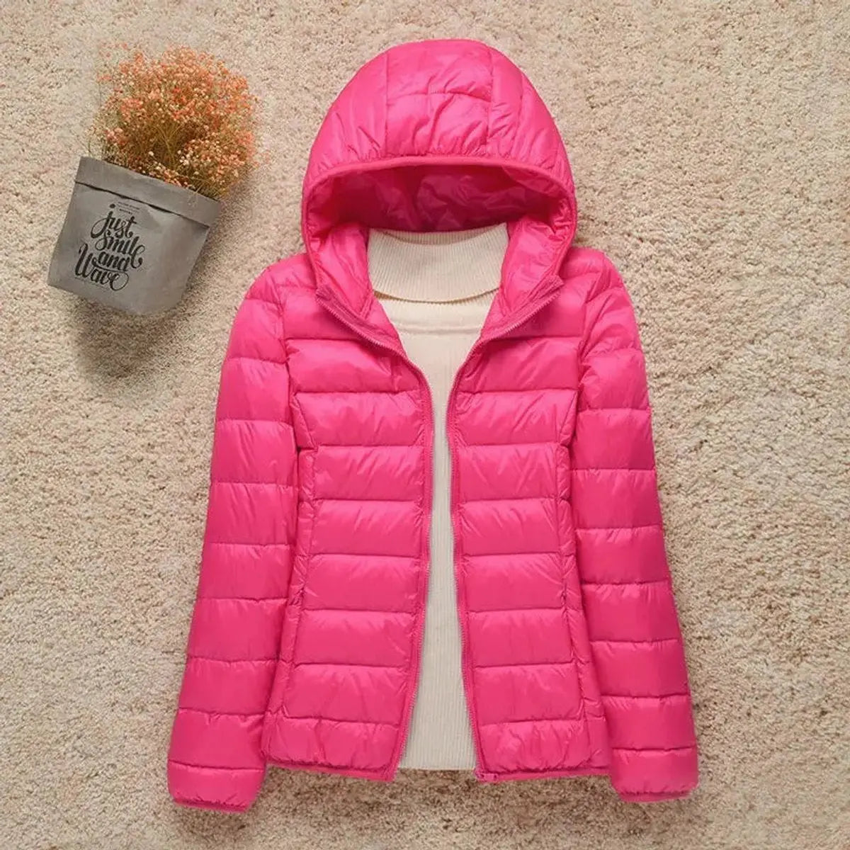 Women's Lightweight Hooded Quilted Packable Down Puffer Jacket