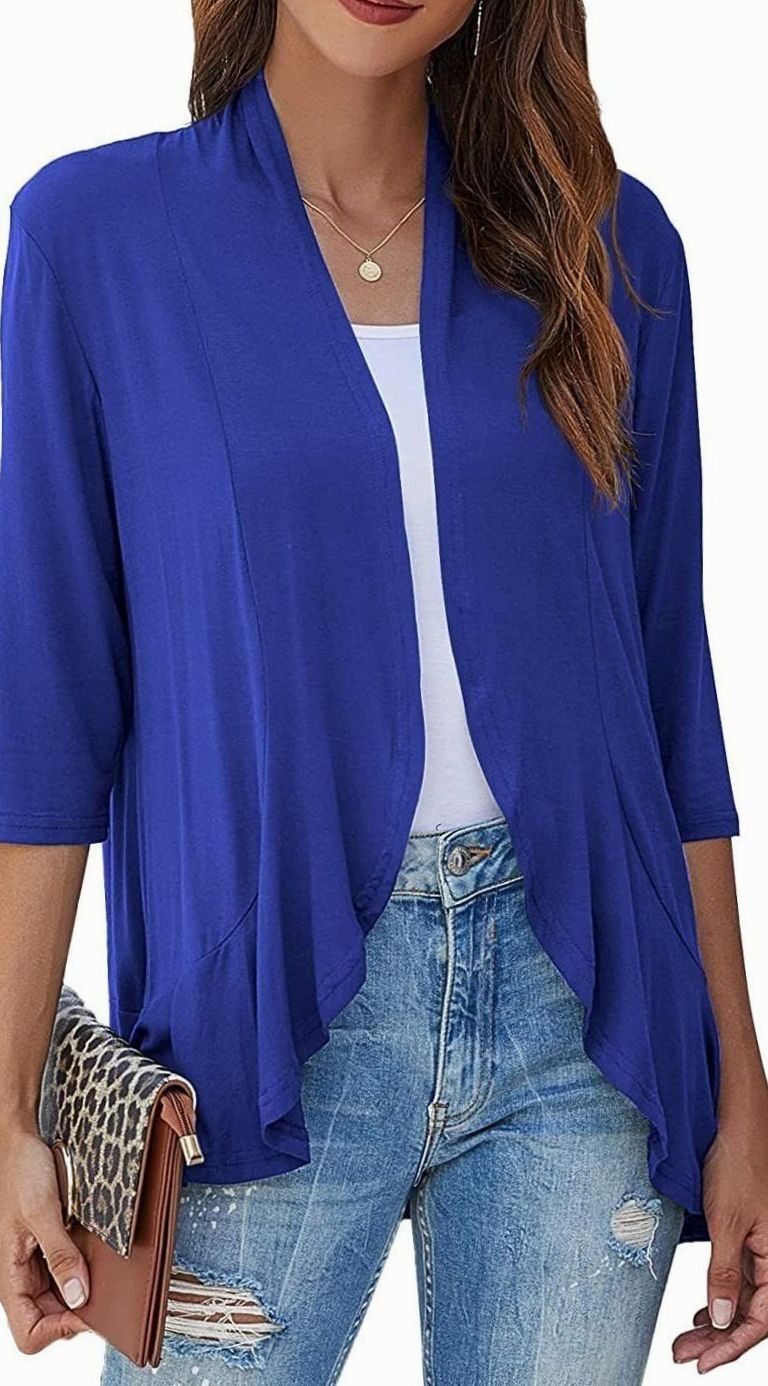 Women's Lightweight Open-Front 3/4 Sleeve Cardigan