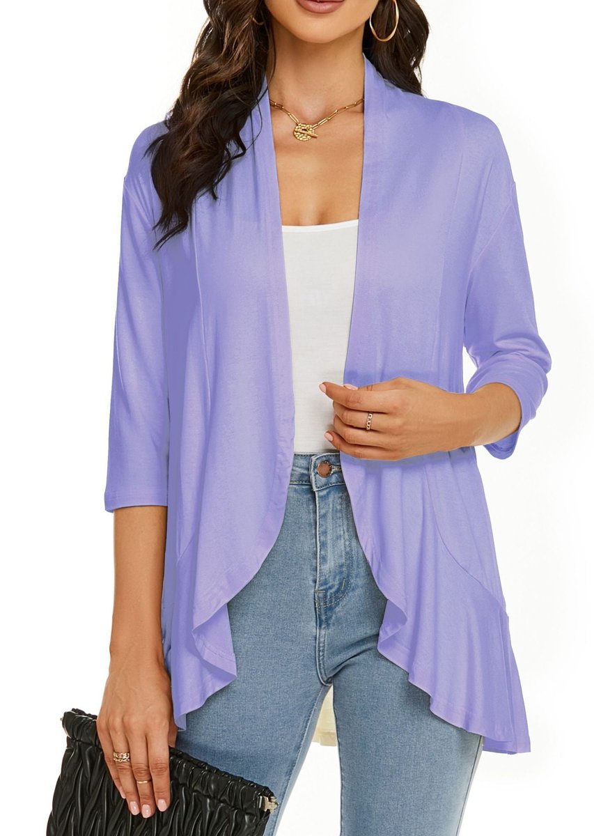 Women's Lightweight Open-Front Draped Cardigan