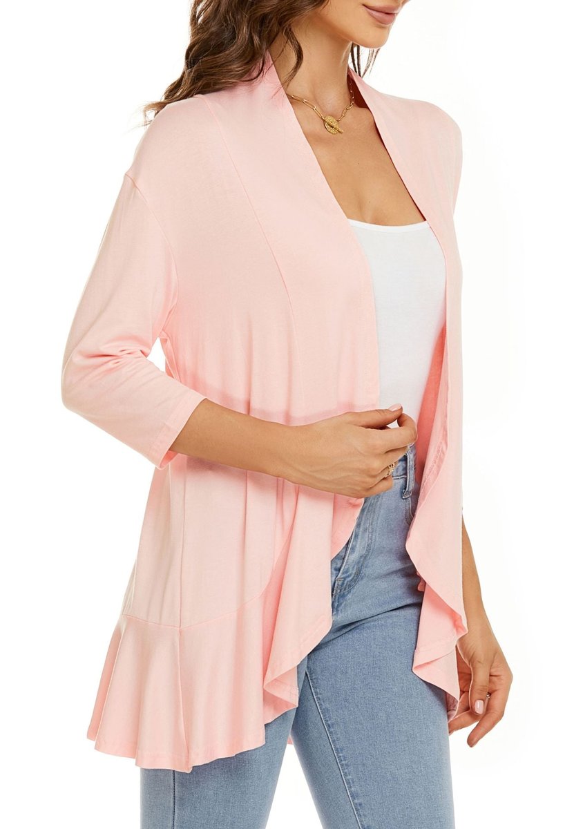 Women's Lightweight Open-Front Draped Cardigan