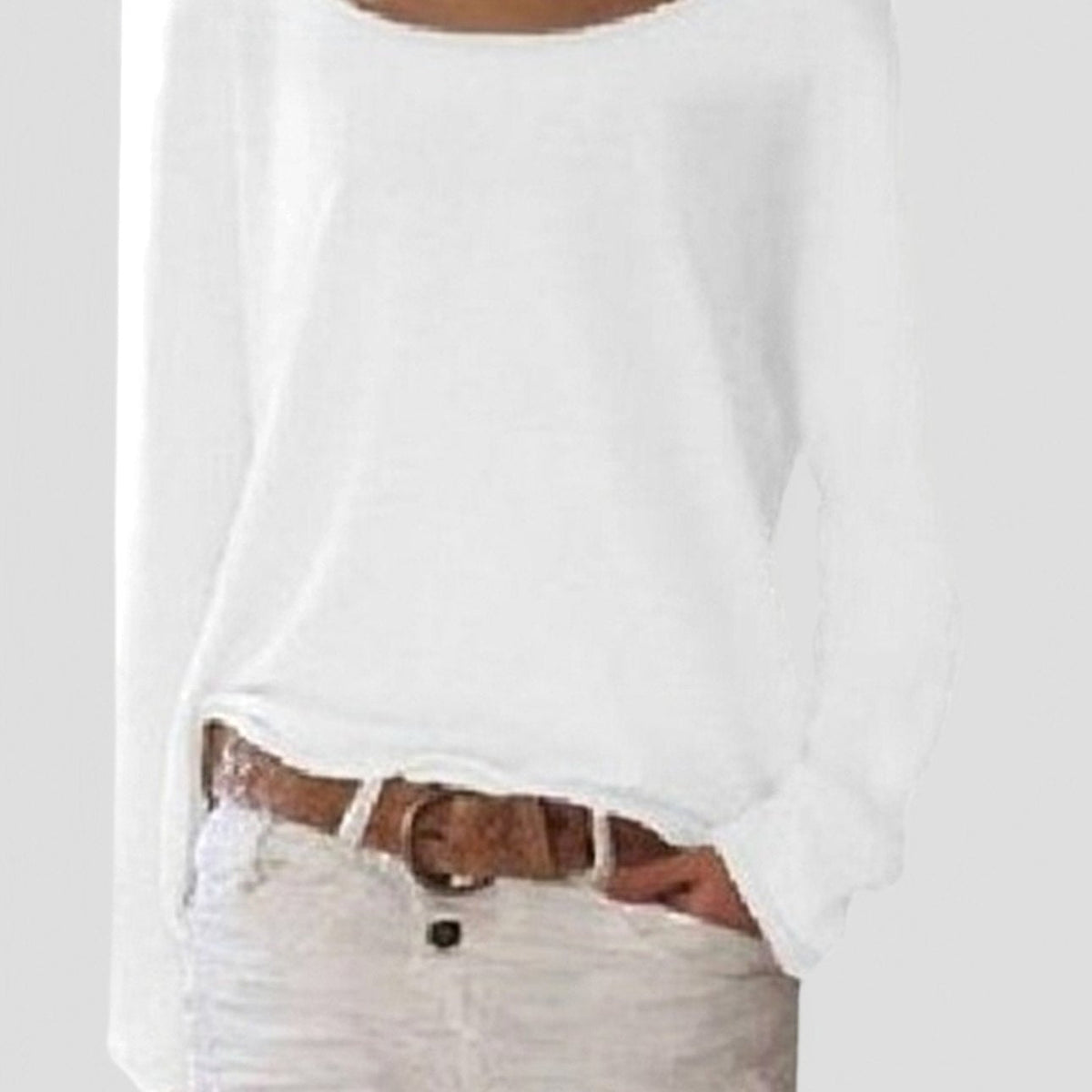 Women's Lightweight Relaxed Long-Sleeve Pullover Sweater