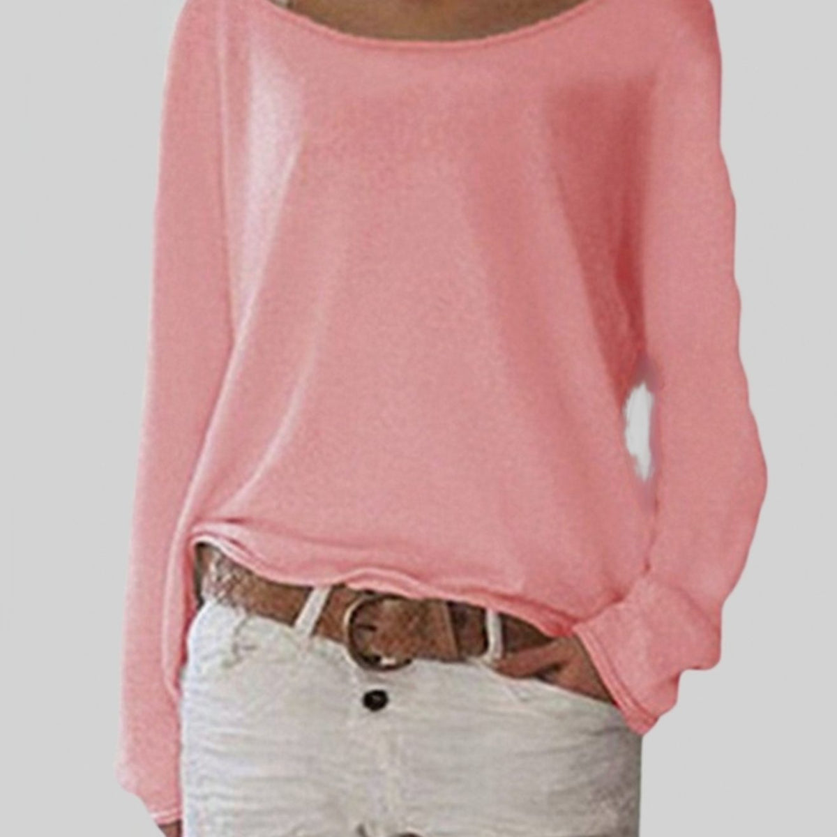 Women's Lightweight Relaxed Long-Sleeve Pullover Sweater