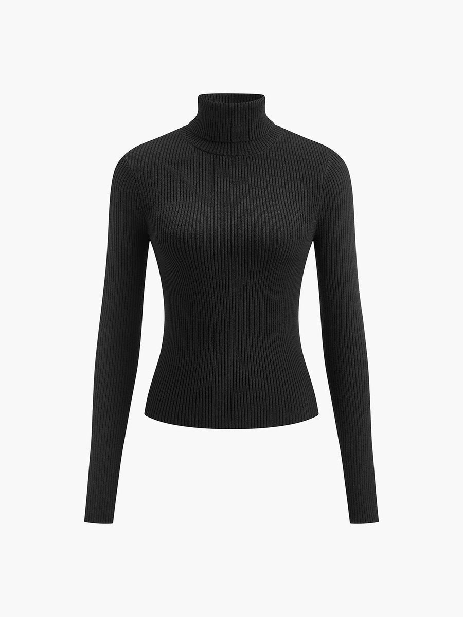 Women's Lightweight Ribbed Turtleneck Sweater