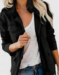 Women's Lightweight Utility Jacket with Drawstring Waist