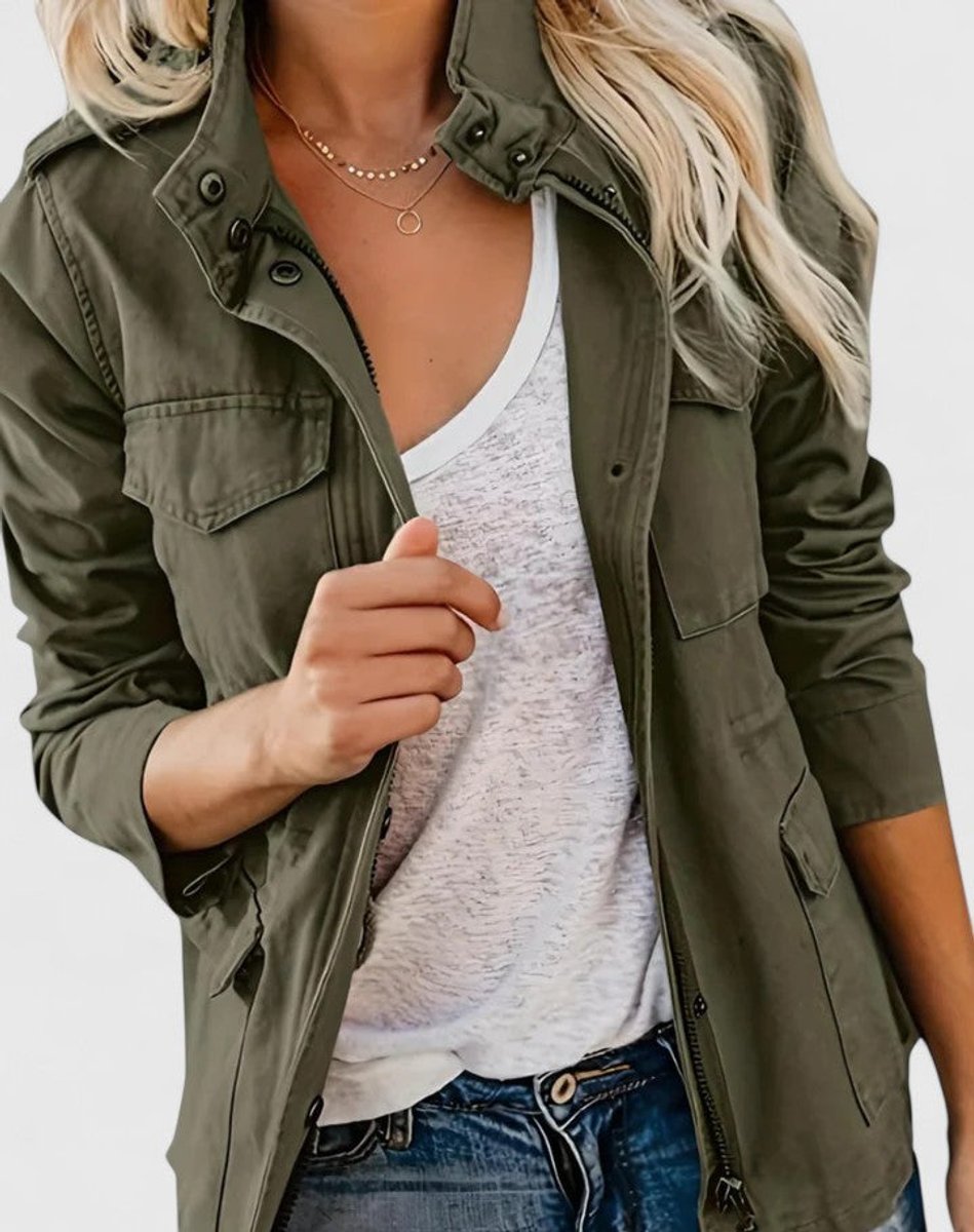 Women's Lightweight Utility Jacket with Drawstring Waist
