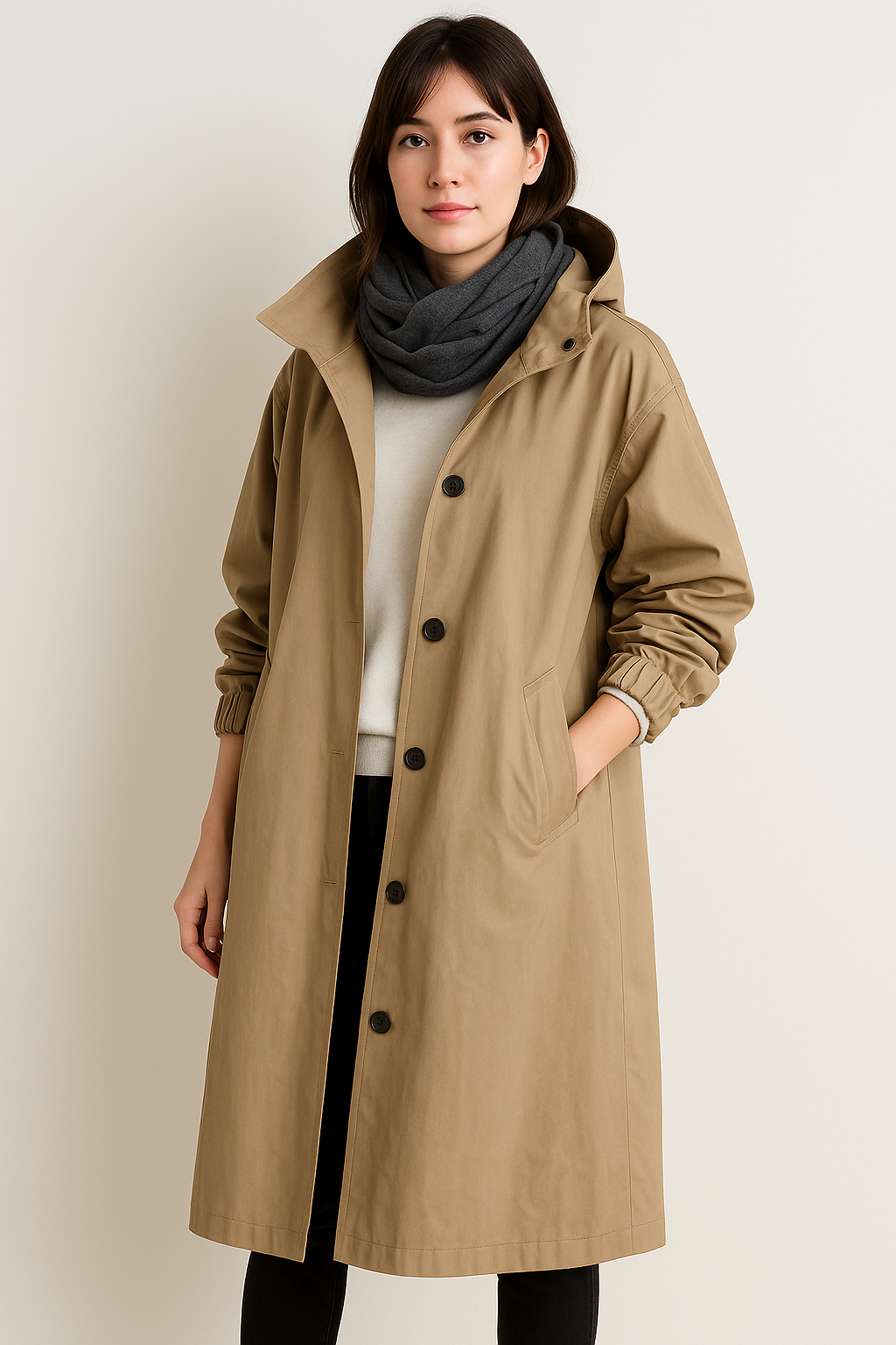 Women's Long Hooded Trench Coat – Autumn Edition
