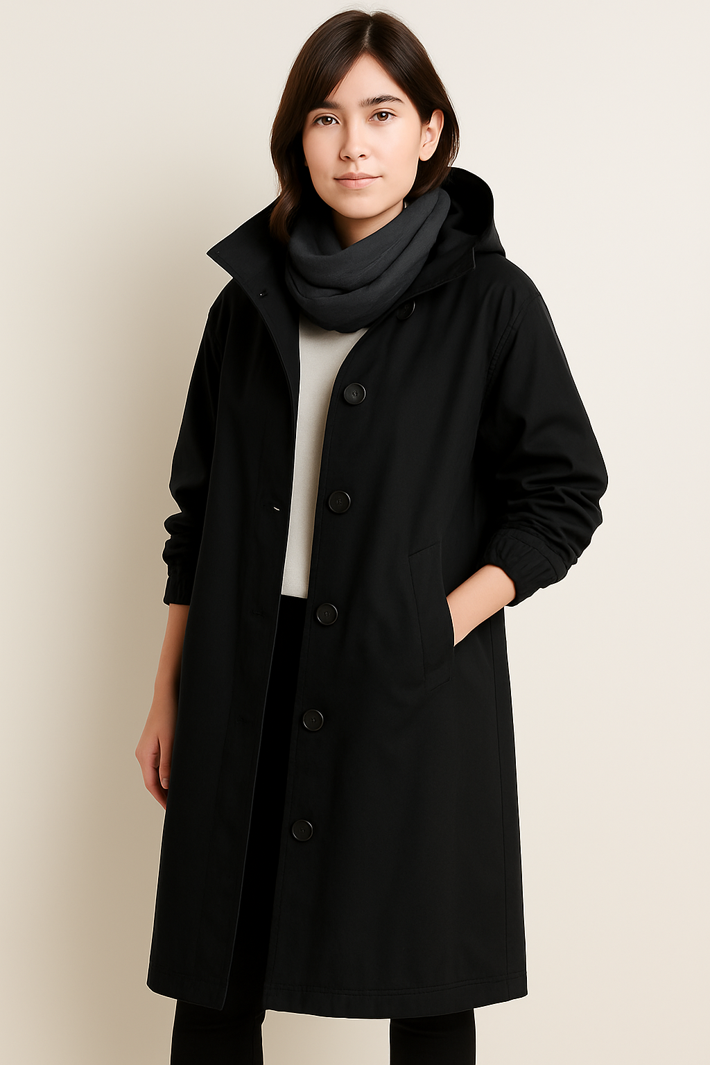 Women's Long Hooded Trench Coat – Autumn Edition