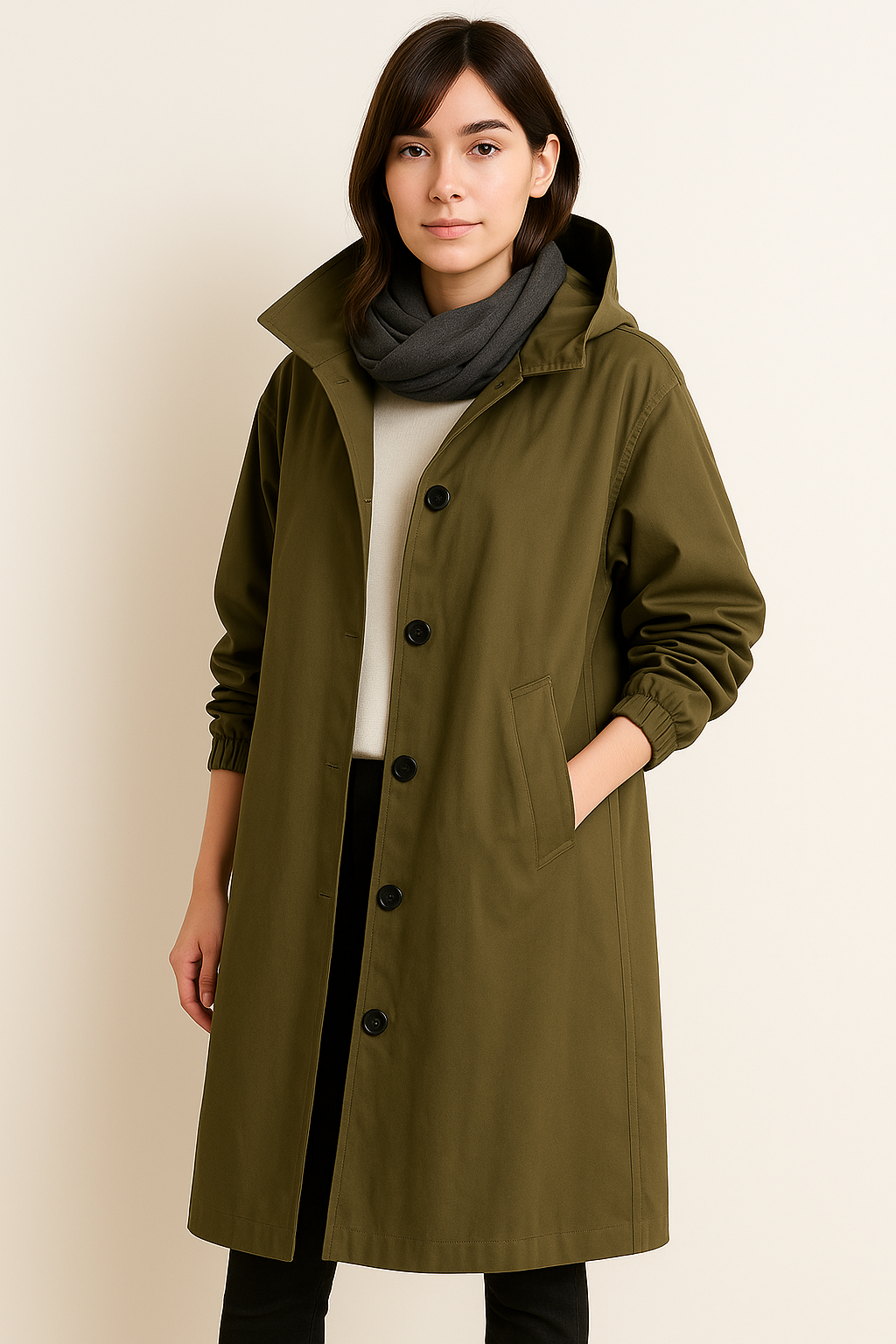 Women's Long Hooded Trench Coat – Autumn Edition
