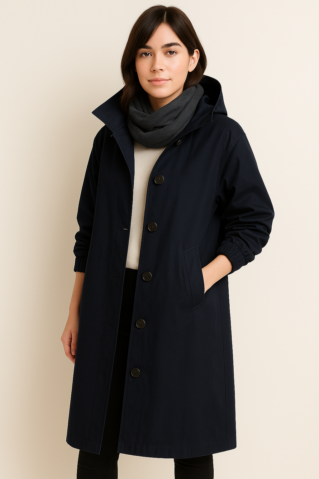 Women's Long Hooded Trench Coat – Autumn Edition