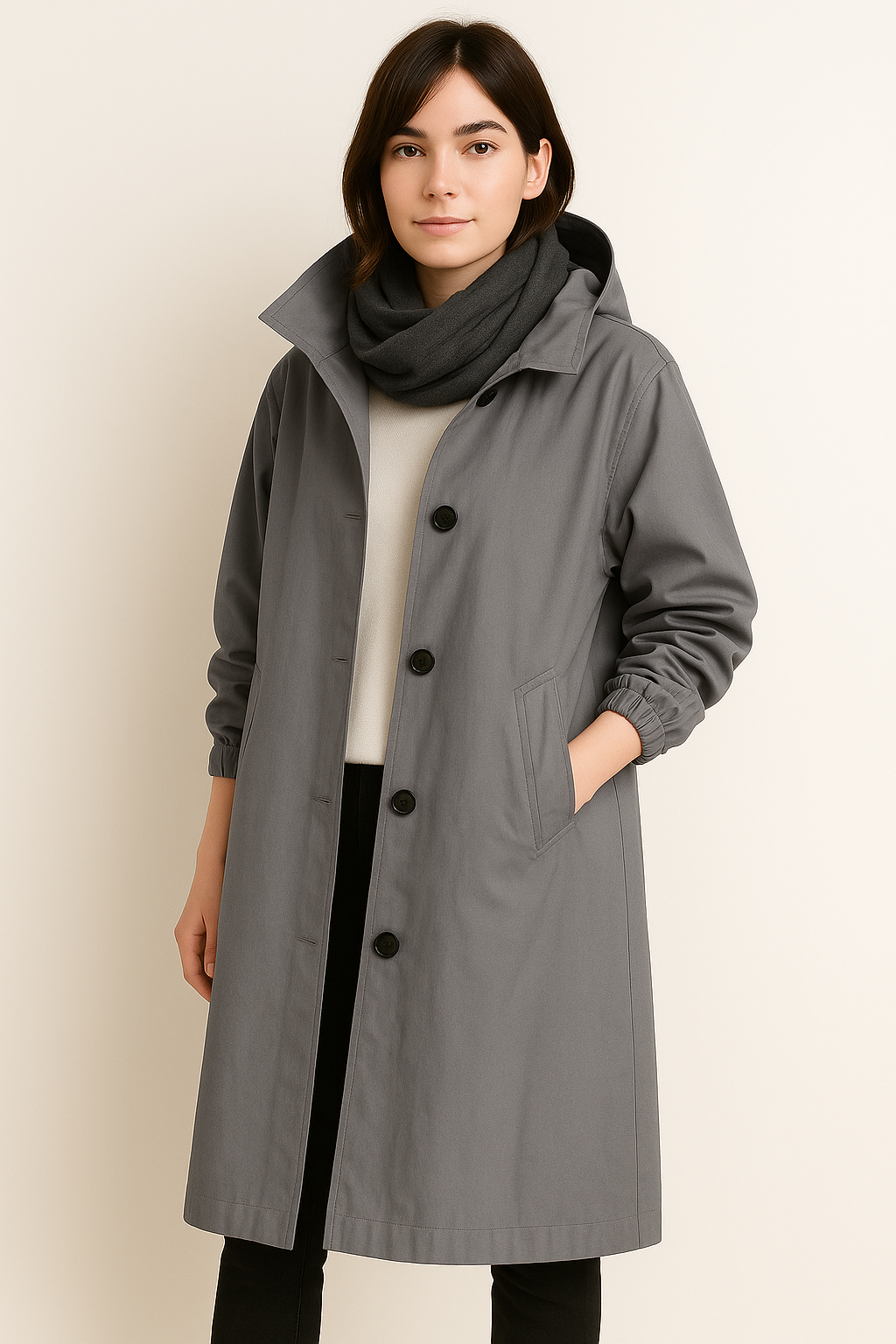 Women's Long Hooded Trench Coat – Autumn Edition