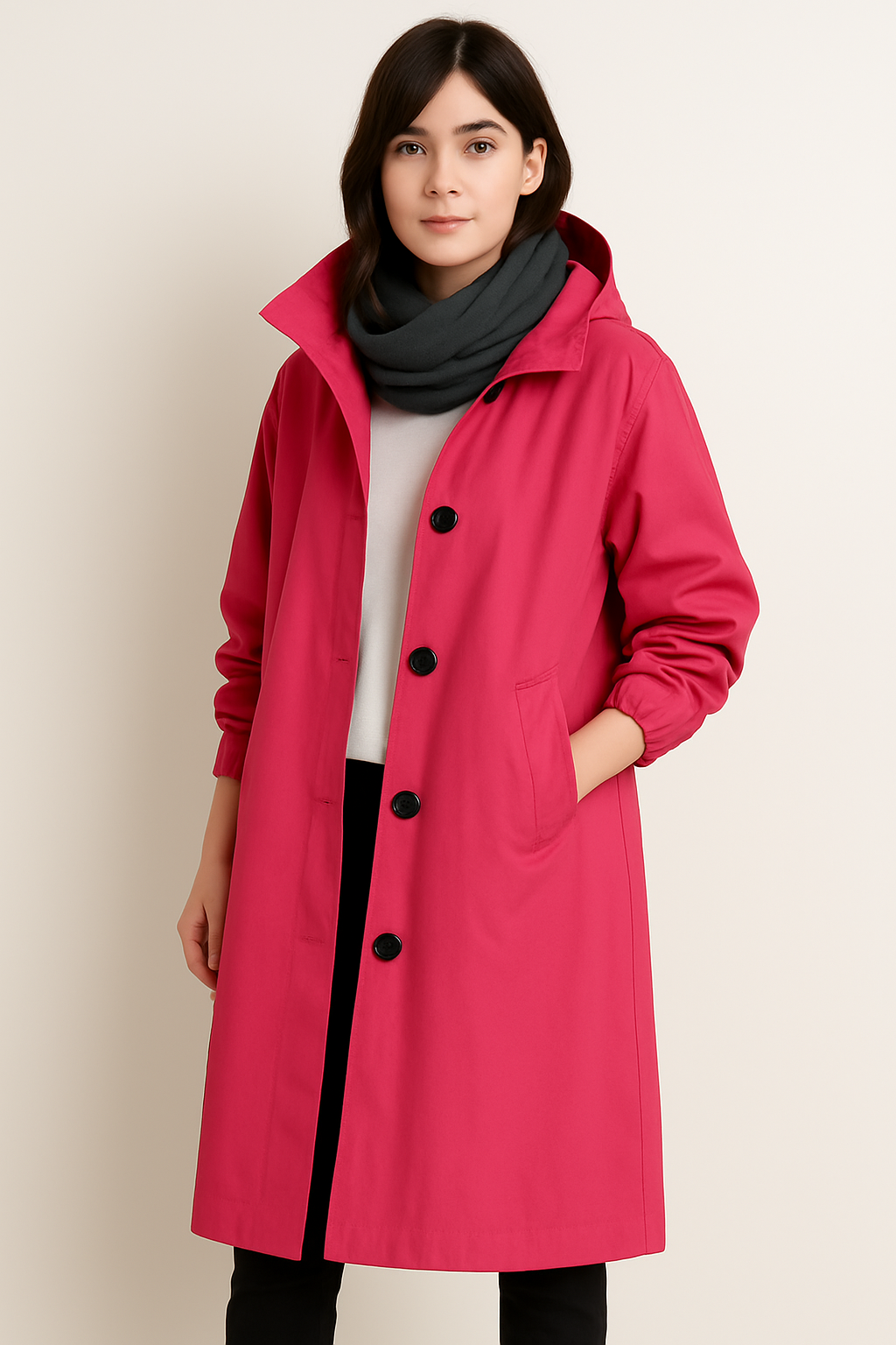 Women's Long Hooded Trench Coat – Autumn Edition