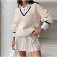 Women's Long-Sleeve V-Neck Winter Sweater