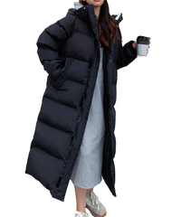 Women's Long Winter Jacket - Warm and Water-Repellent