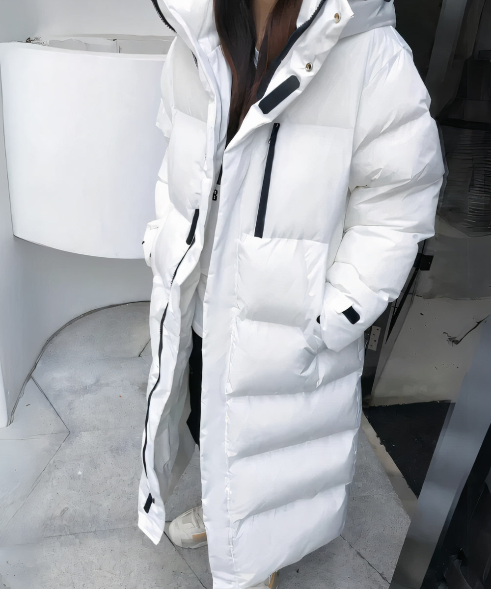 Women's Long Winter Jacket - Warm and Water-Repellent
