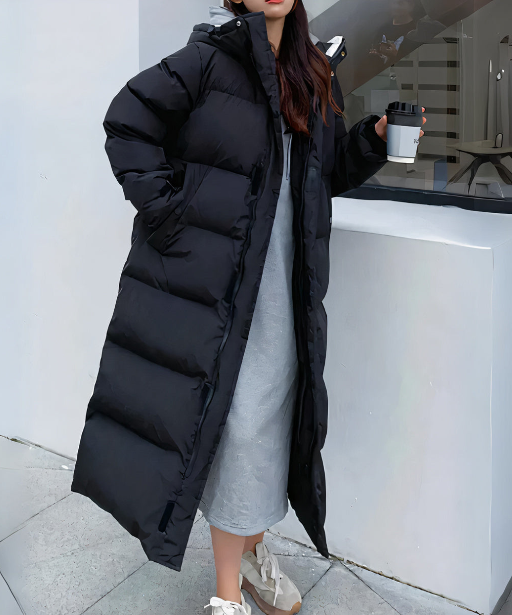 Women's Long Winter Jacket - Warm and Water-Repellent