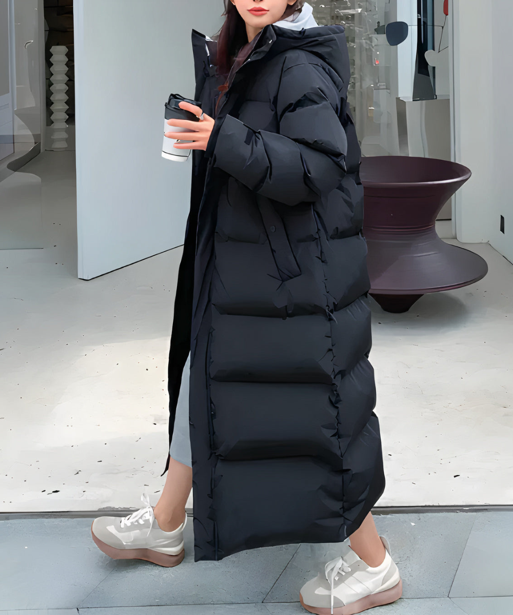 Women's Long Winter Jacket - Warm and Water-Repellent