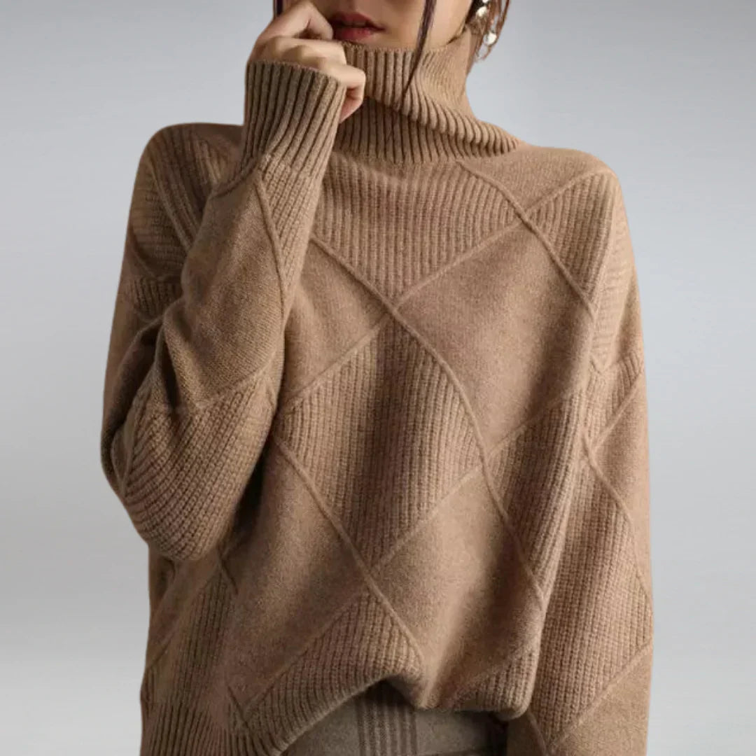 Women's Luxury Cashmere Turtleneck Sweater – Soft and Warm Winter Sweater